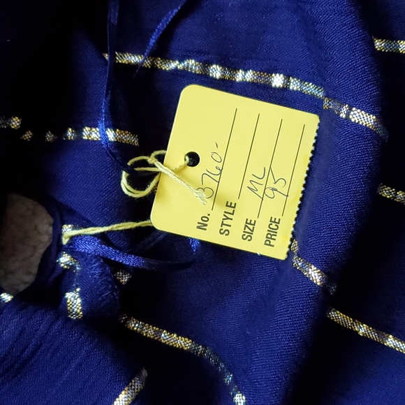 NWT Pia Rossini Off shoulder metallic ruffle dress Medium large - Picture 8 of 9